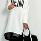 Long Hoodie "Bevor du fragst NEIN" - weiss