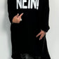 Long Hoodie "Bevor du fragst NEIN" - schwarz