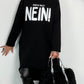 Long Hoodie "Bevor du fragst NEIN" - schwarz