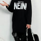 Long Hoodie "Bevor du fragst NEIN" - schwarz