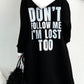 Sweatshirt coat "Don't follow..." - black