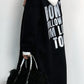 Sweatshirt coat "Don't follow..." - black