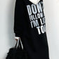 Sweatshirt coat "Don't follow..." - black