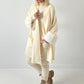 Elegante cardigan met bontrand model "Furry Touch" - ecru