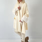 Elegante cardigan met bontrand model "Furry Touch" - ecru