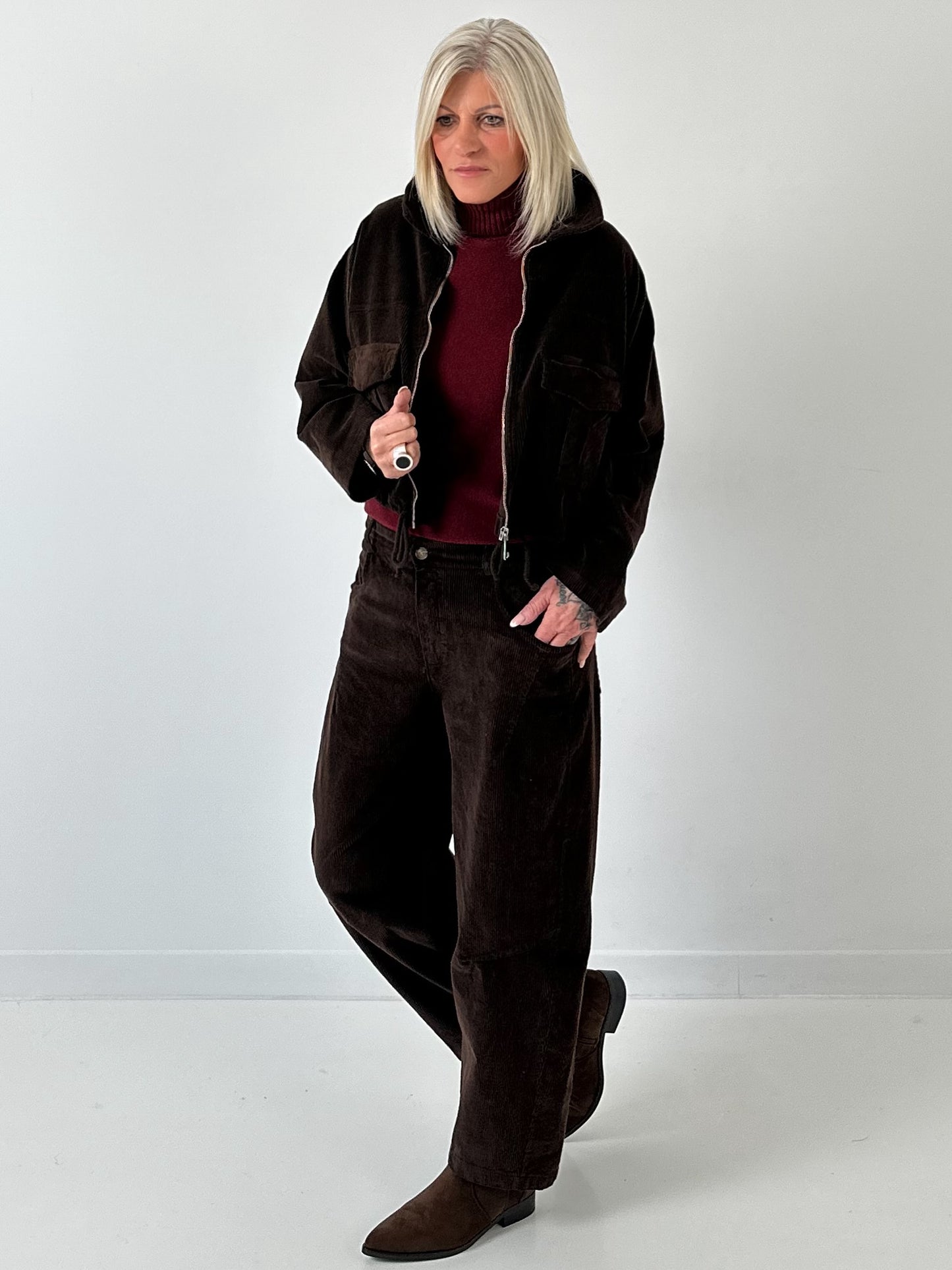 Turtleneck sweater model "Pure Comfort" - wine red