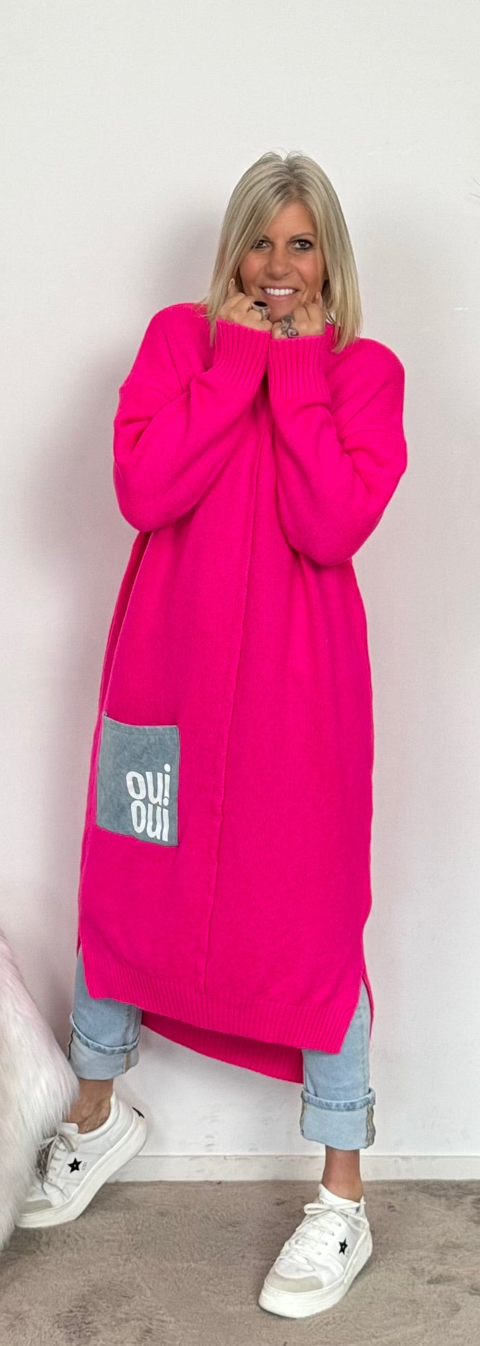 Long Pullover/Kleid "Mo" - pink