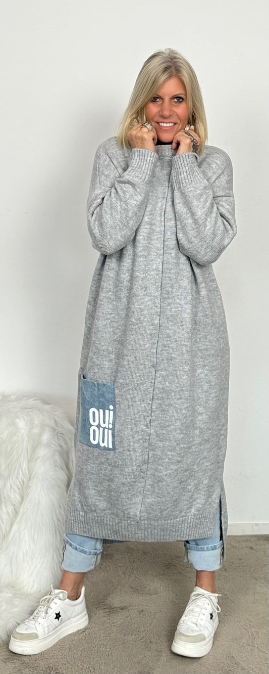 Long Pullover/Kleid "Mo" - grau