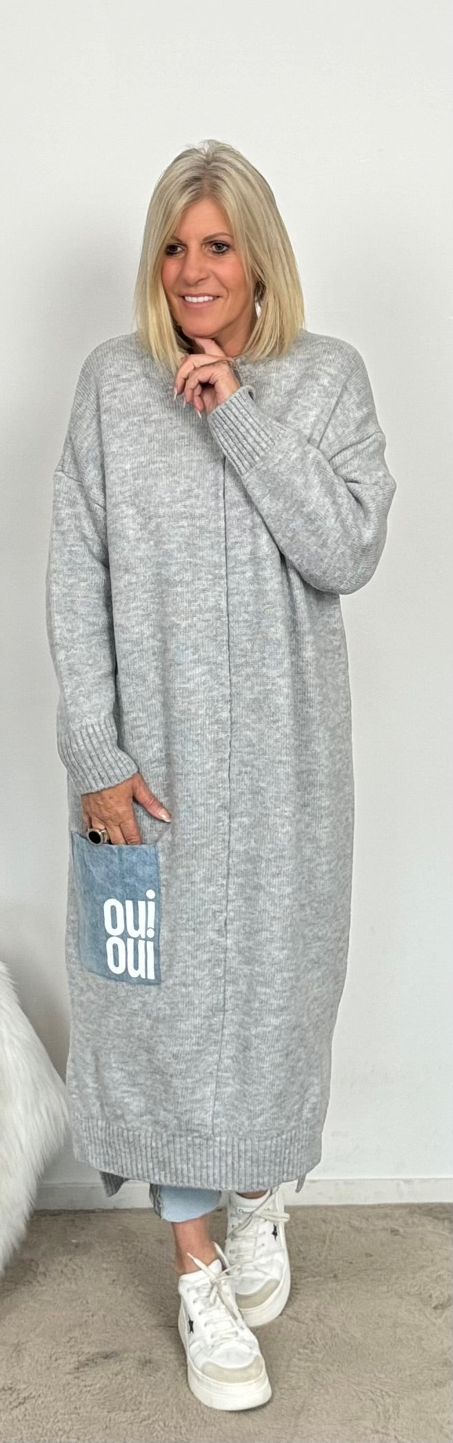 Long Pullover/Kleid "Mo" - grau