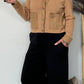 Crop Strickjacke "Santana" - camel