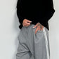 Baggy pants with side stripes "Rony" - grey