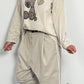 Baggy pants with side stripes "Rony" - beige