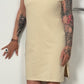 Jurk met kleine zijsplit "Ruby" - beige