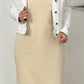 Kleid mit kleinem seitlichen Schlitz "Ruby" - beige