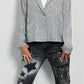 Boxy knit blazer "Ramona" - grey