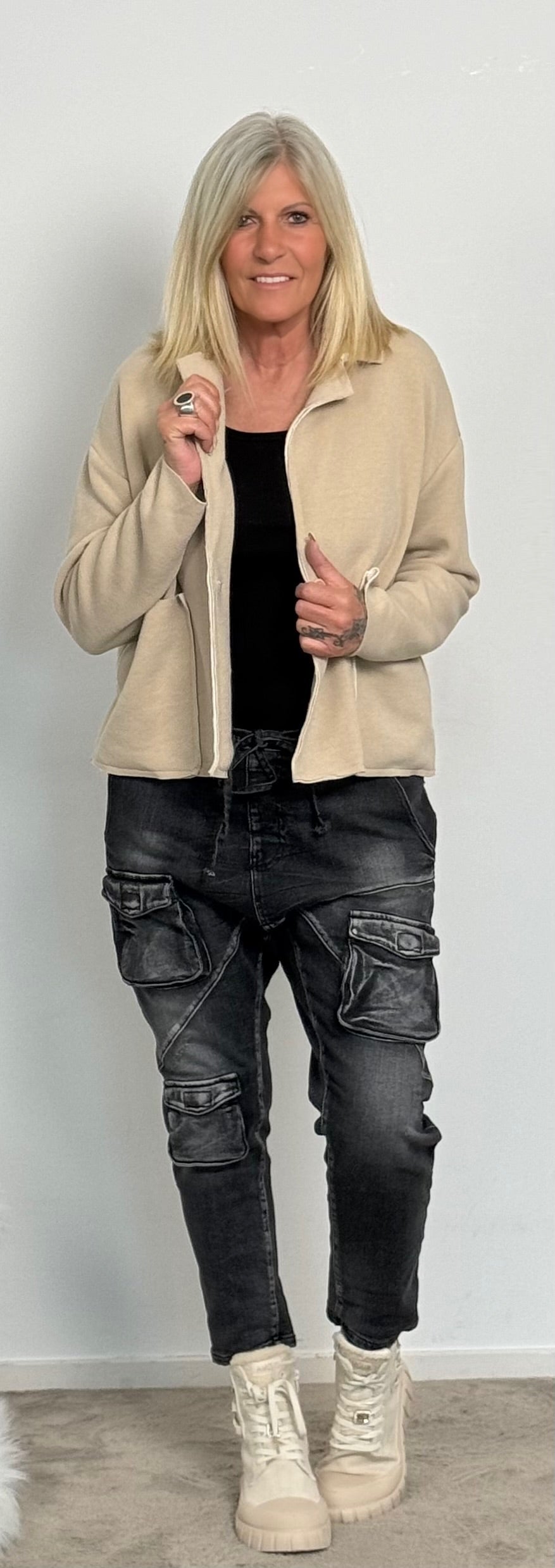 Baggy jeans "Cargo" - zwart