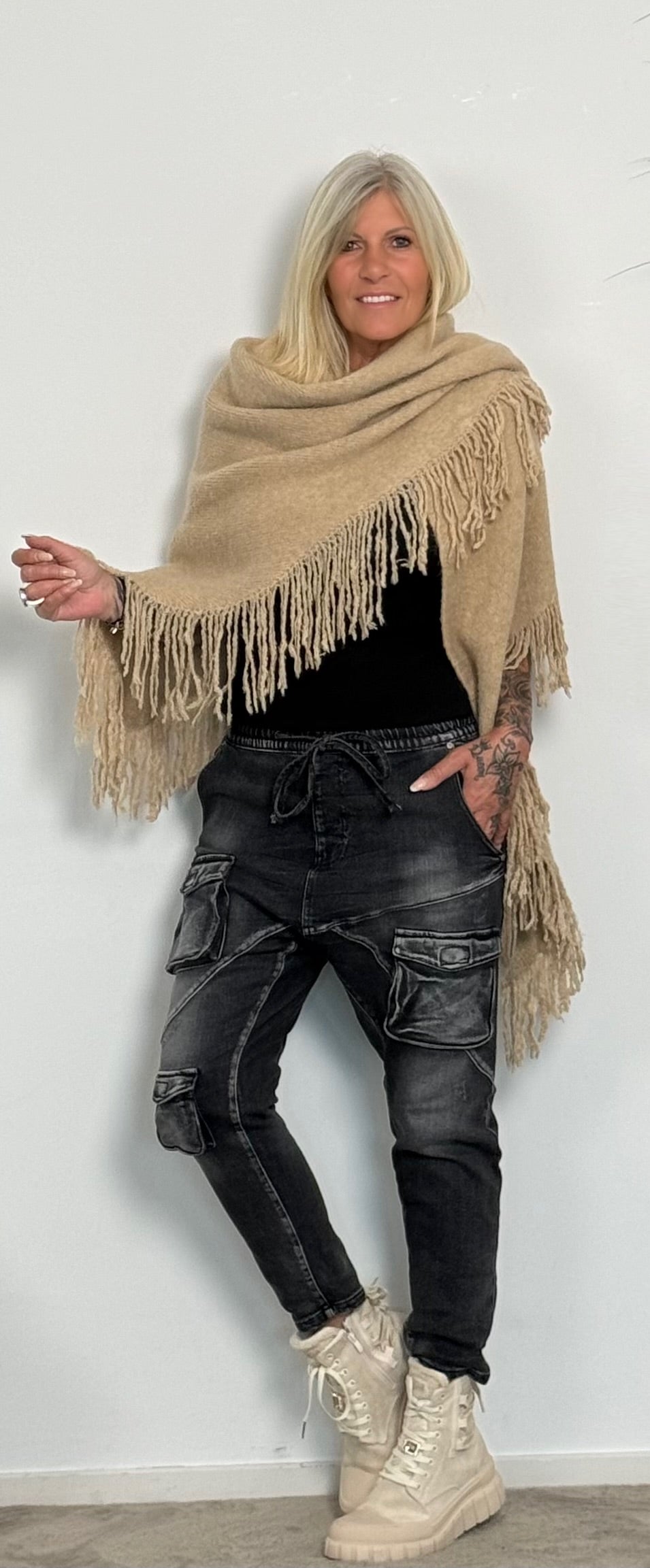 Baggy jeans "Cargo" - zwart