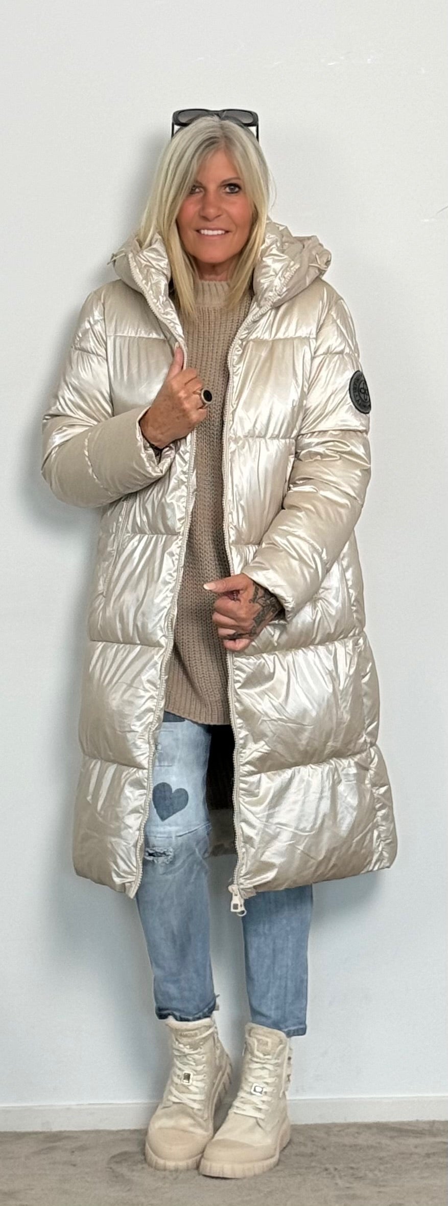 Quilted coat "Infinity" - beige