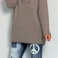 Knitted hoodie "Alma" - taupe