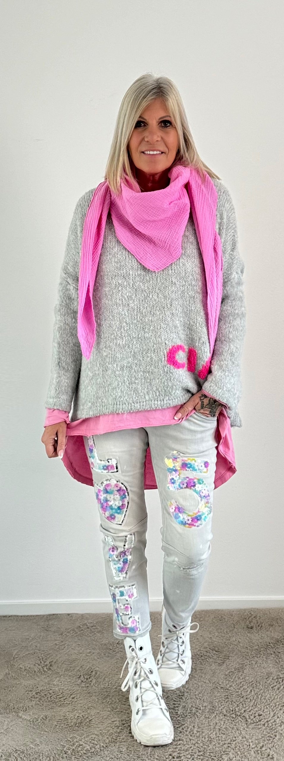 Pullover Modell "Ciao" - grau