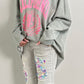 Oversized sweatshirt with back cut model "California" - grey