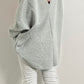 Oversized sweatshirt with back cut model "California" - grey