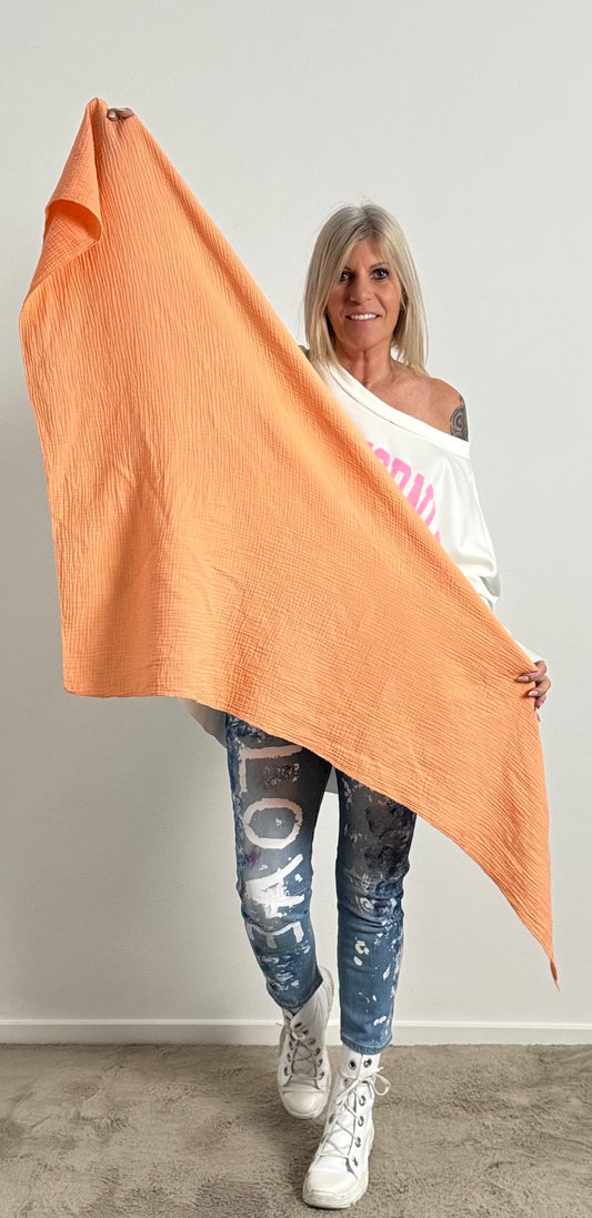 Muslin triangular scarf model "Sansa" - orange