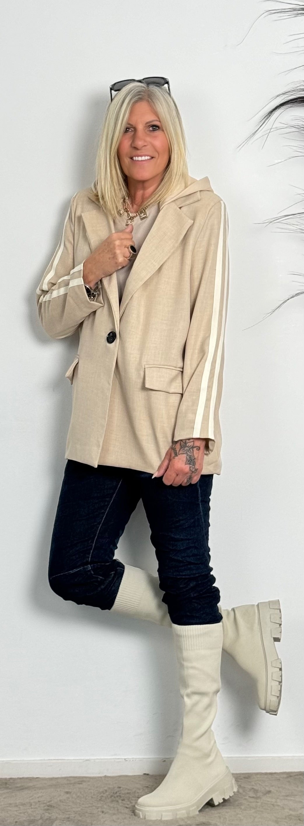 Blazer "Tijd" - beige