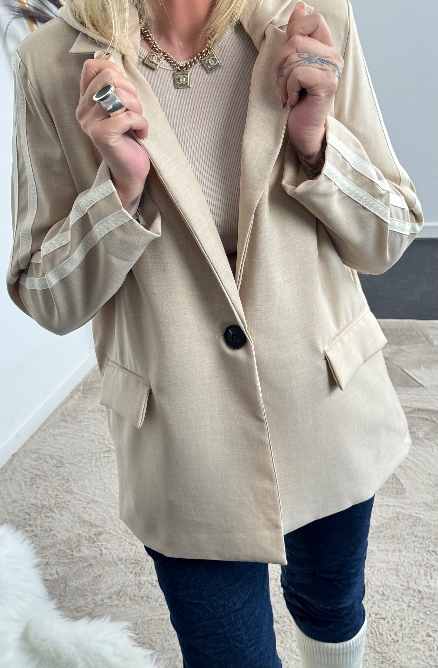 Blazer "Tijd" - beige