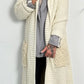 Chunky knit coat "Svenja" - beige