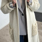 Chunky knit coat "Svenja" - beige