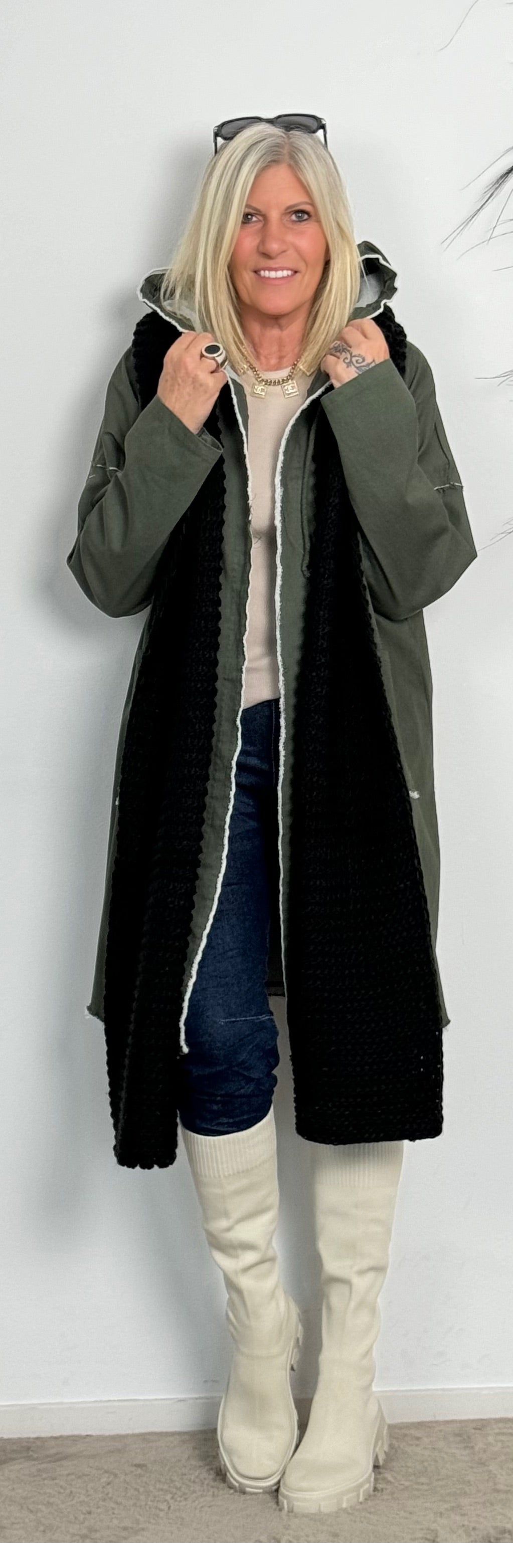 XXL chunky knit scarf "Holly" - black