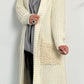 Chunky knit coat "Svenja" - beige