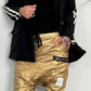 Imitatieleren baggy broek "Dela" - goud