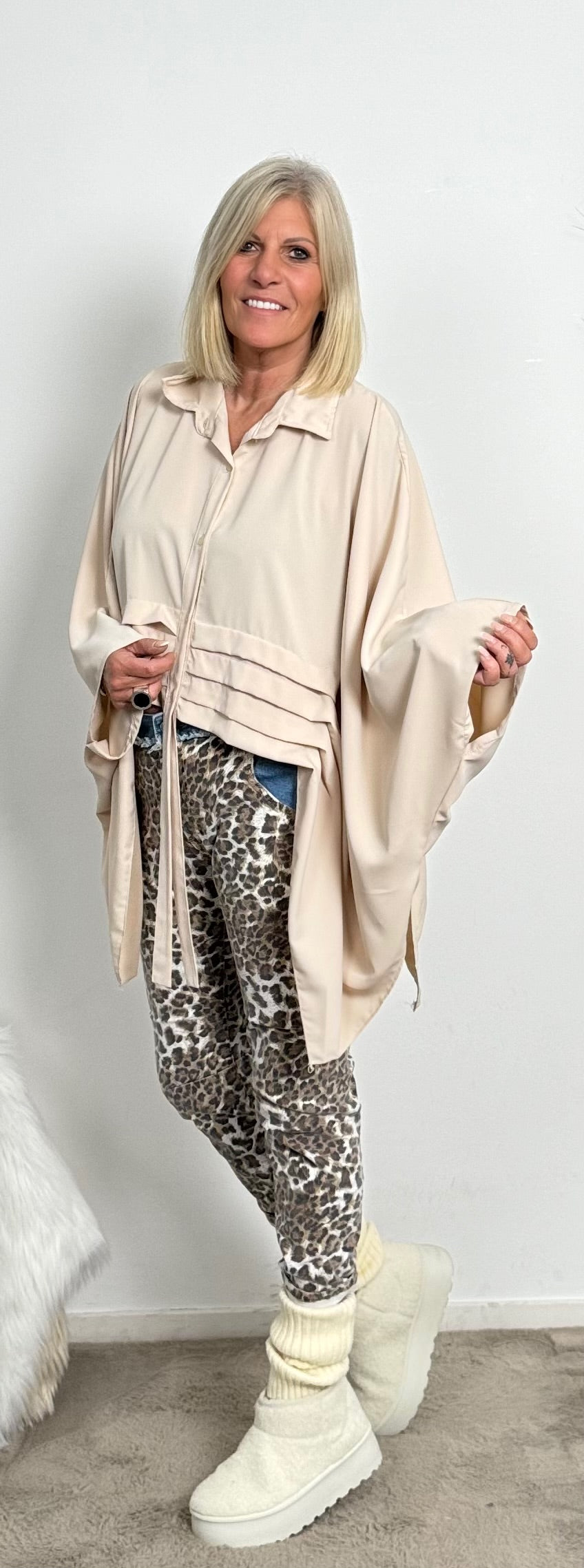 Oversized Bluse "Jola" - beige