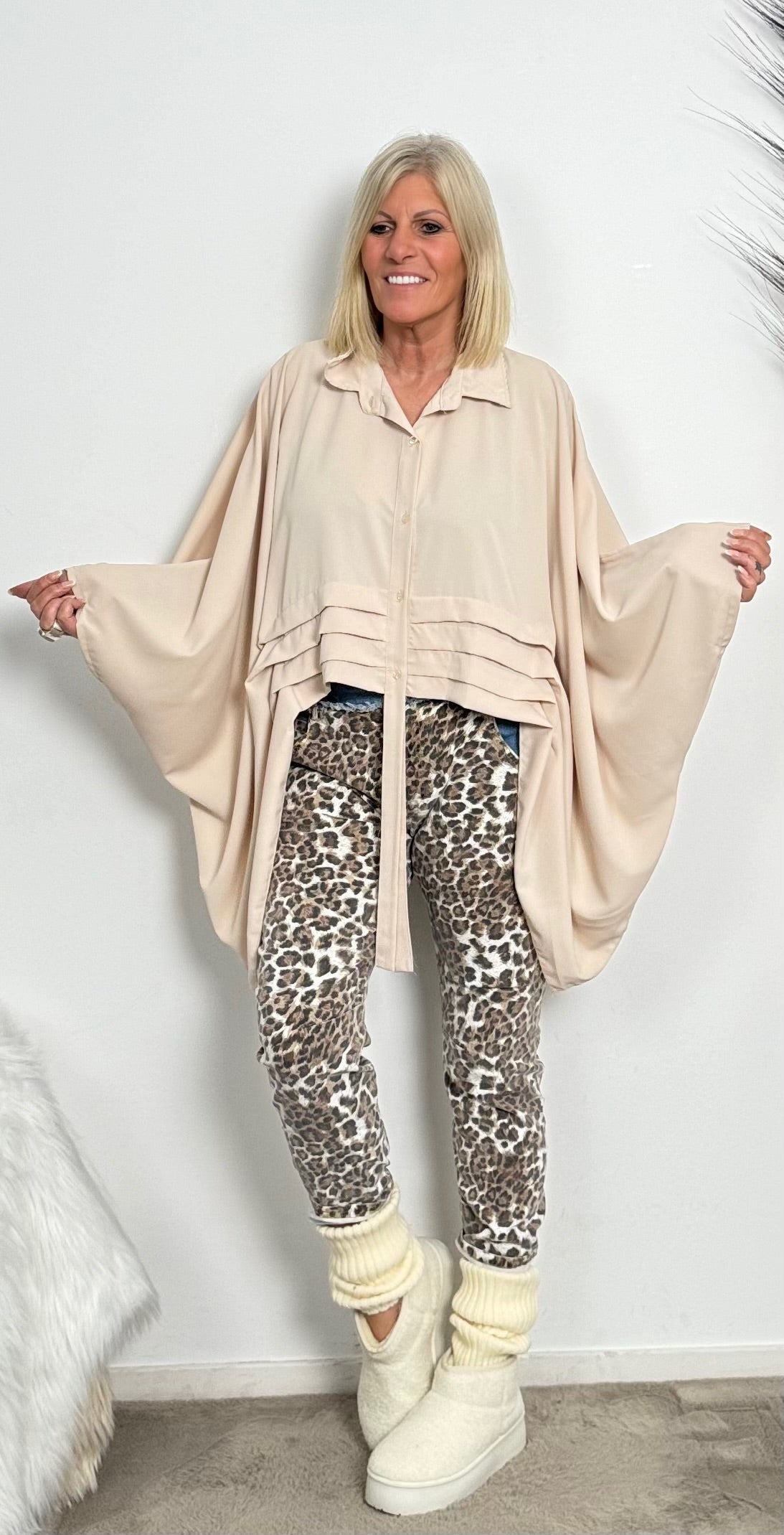 Oversized Bluse "Jola" - beige