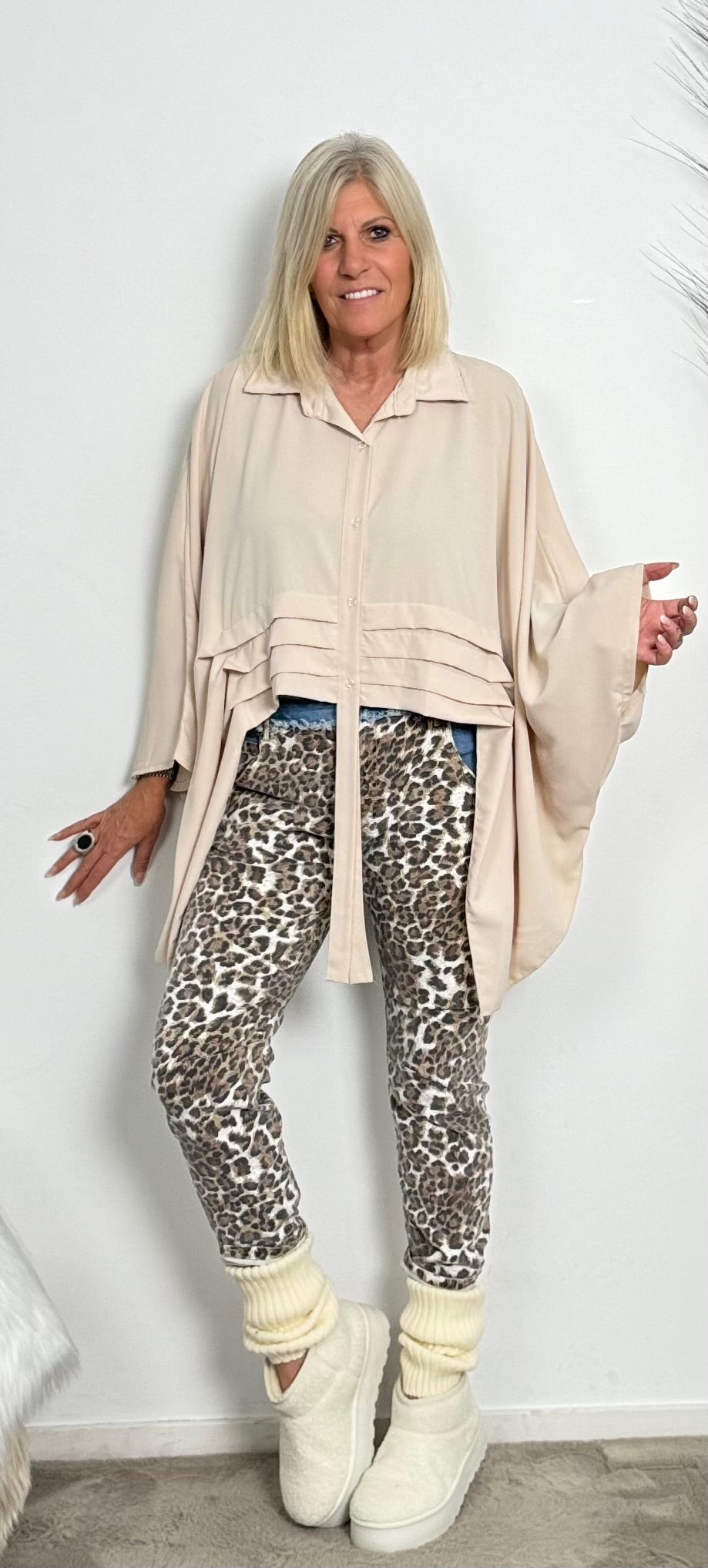 Oversized Bluse "Jola" - beige