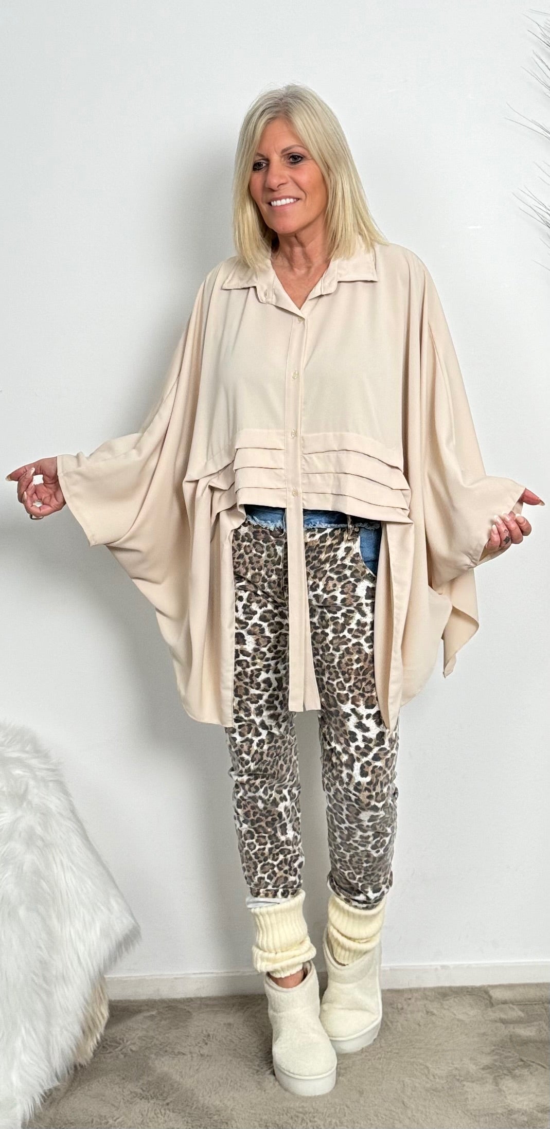 Oversized Bluse "Jola" - beige