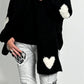 Sweater with scarf "Tabea" - black