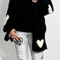 Sweater with scarf "Tabea" - black