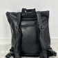 Leather-look backpack, model "City Fold" - black
