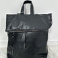 Leather-look backpack, model "City Fold" - black