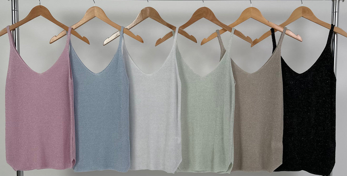 Edles Stricktop mit Lurex - 6 Farben