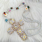 Chain with cross pendant - white-multicolored
