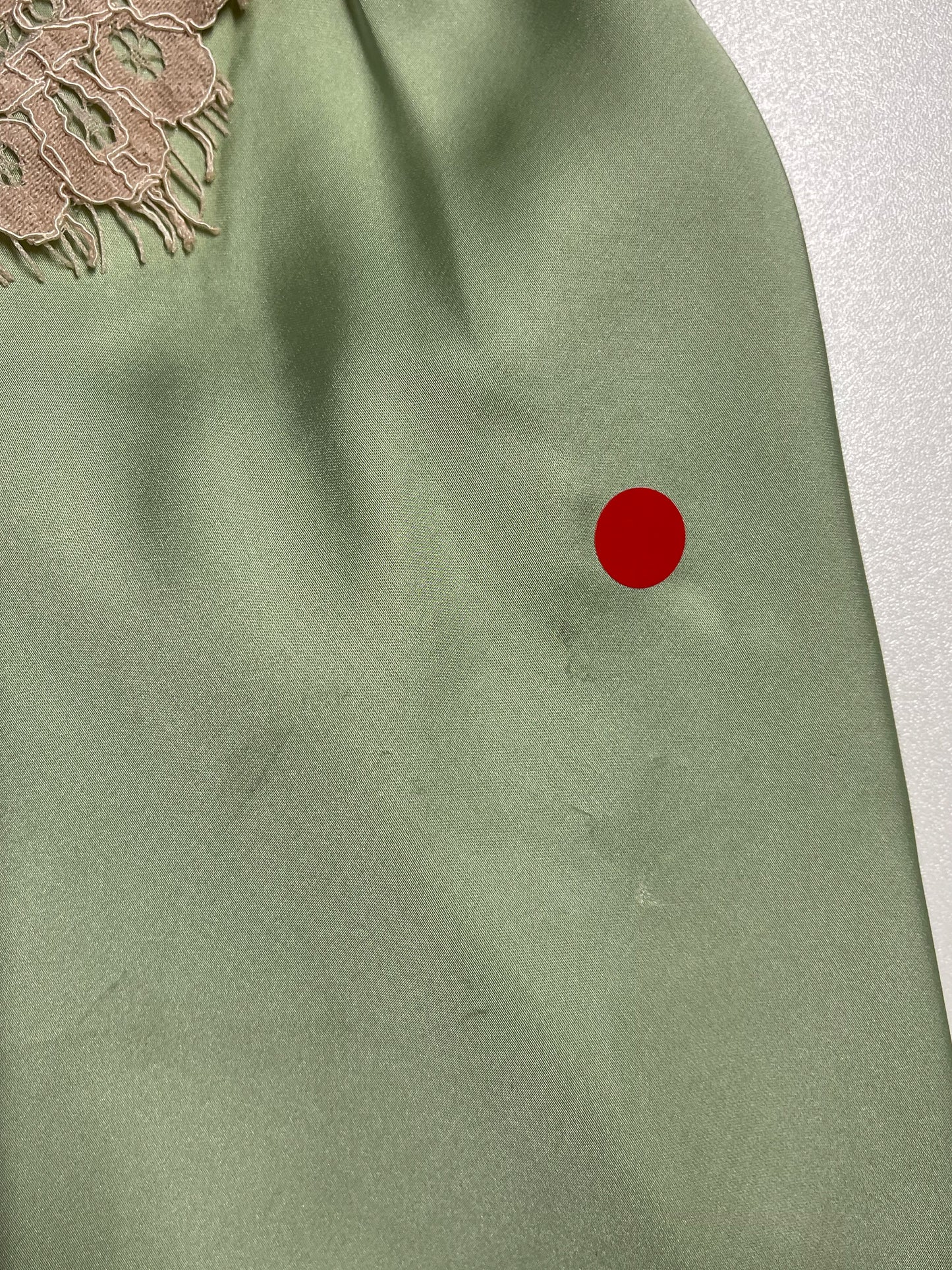 2. Wahl Satin Long-Top Modell "Silk Flow" - lindgrün-dunkelbeige