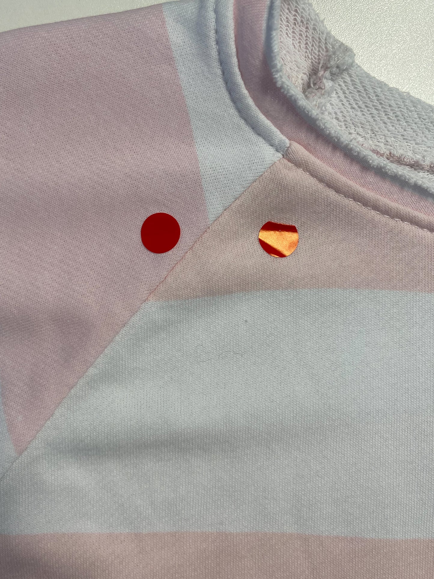 2. Wahl Sweater mit Blockstreifen - rosa-weiss