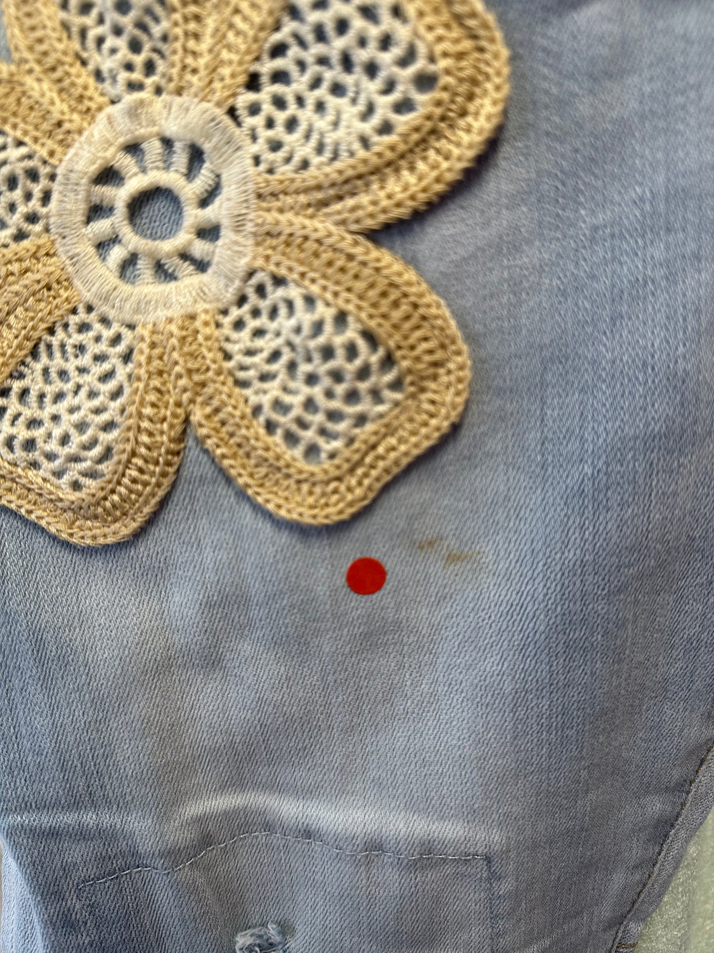 2nd choice jeans with crochet and lace elements - denim