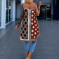 Luftiges Long Top / Kleid mit Muster - taupe-mehrfarbig