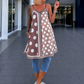 Luftiges Long Top / Kleid mit Muster - taupe-mehrfarbig