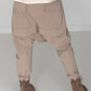 Baggy Hose mit Patten - beige